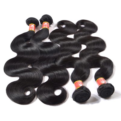 Natural color body wave virgin malaysian hair free weave hair packs