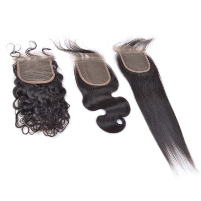 BBOSS 4x4 Virgin cambodian hair closure,cheap human hair weave bundles with closure,lily hair piece lace closure for white women